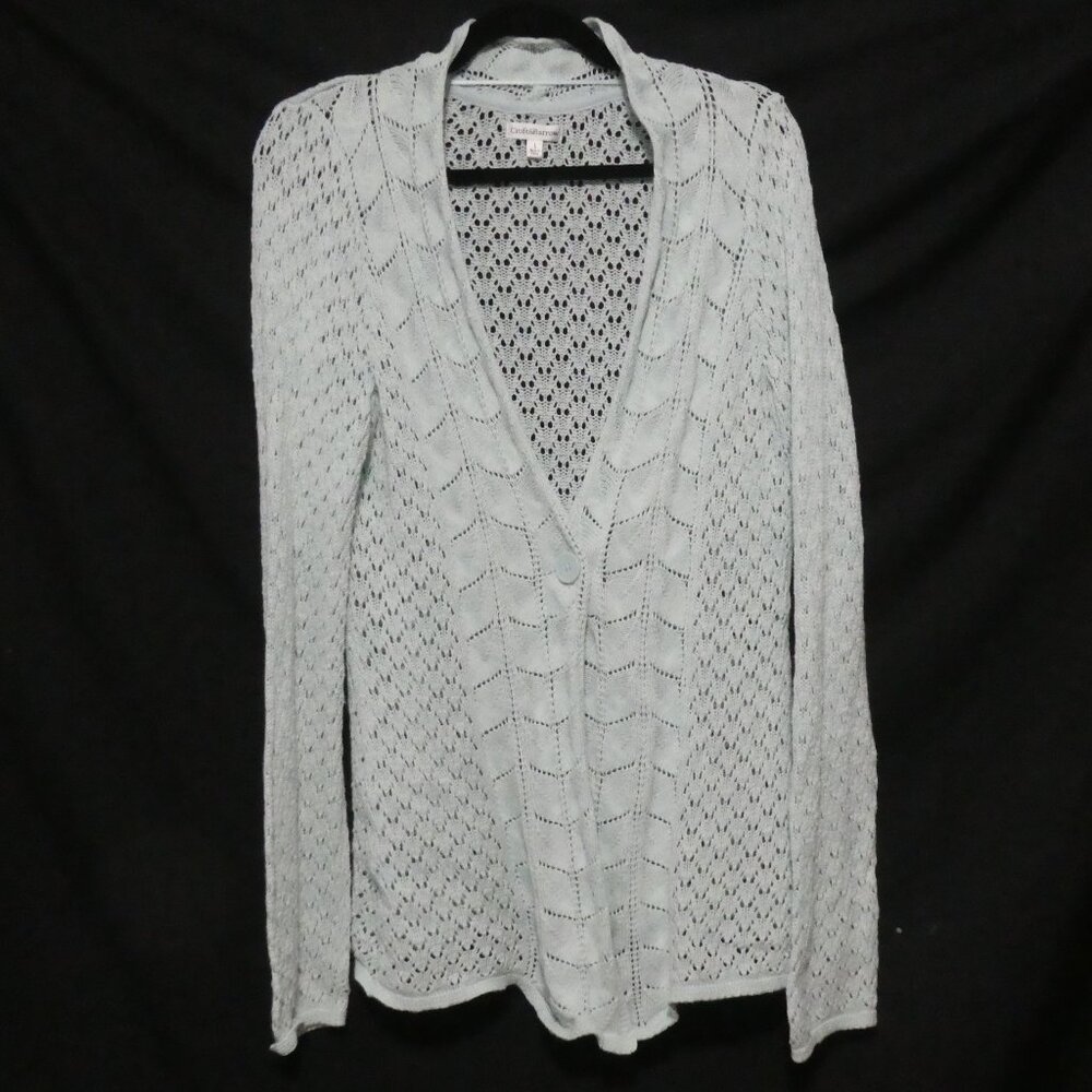 CROFT & BARROW | large | Knit Light Blue Single Button-Up Cardigan